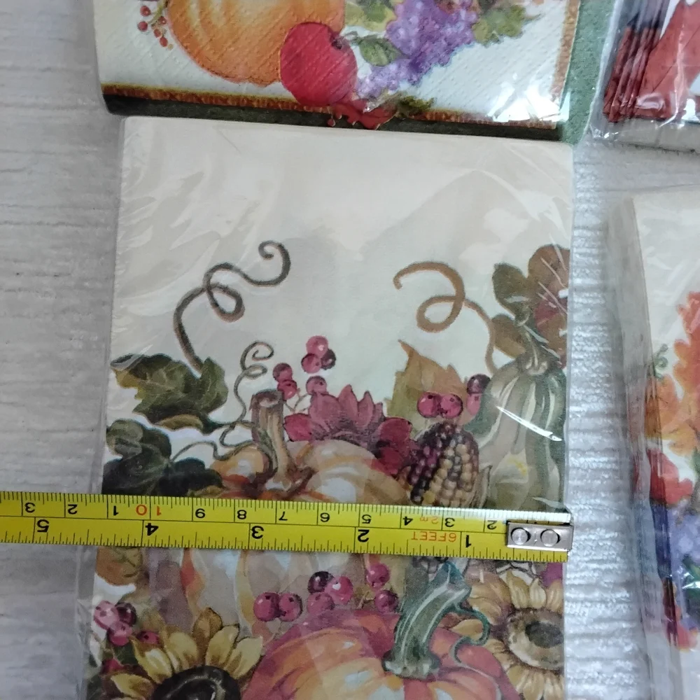 Autumn Harvest and Leaf Party Print Napkin And Treat Bags Bundle